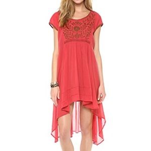 Free People pink & tan(earth tone) high low dress